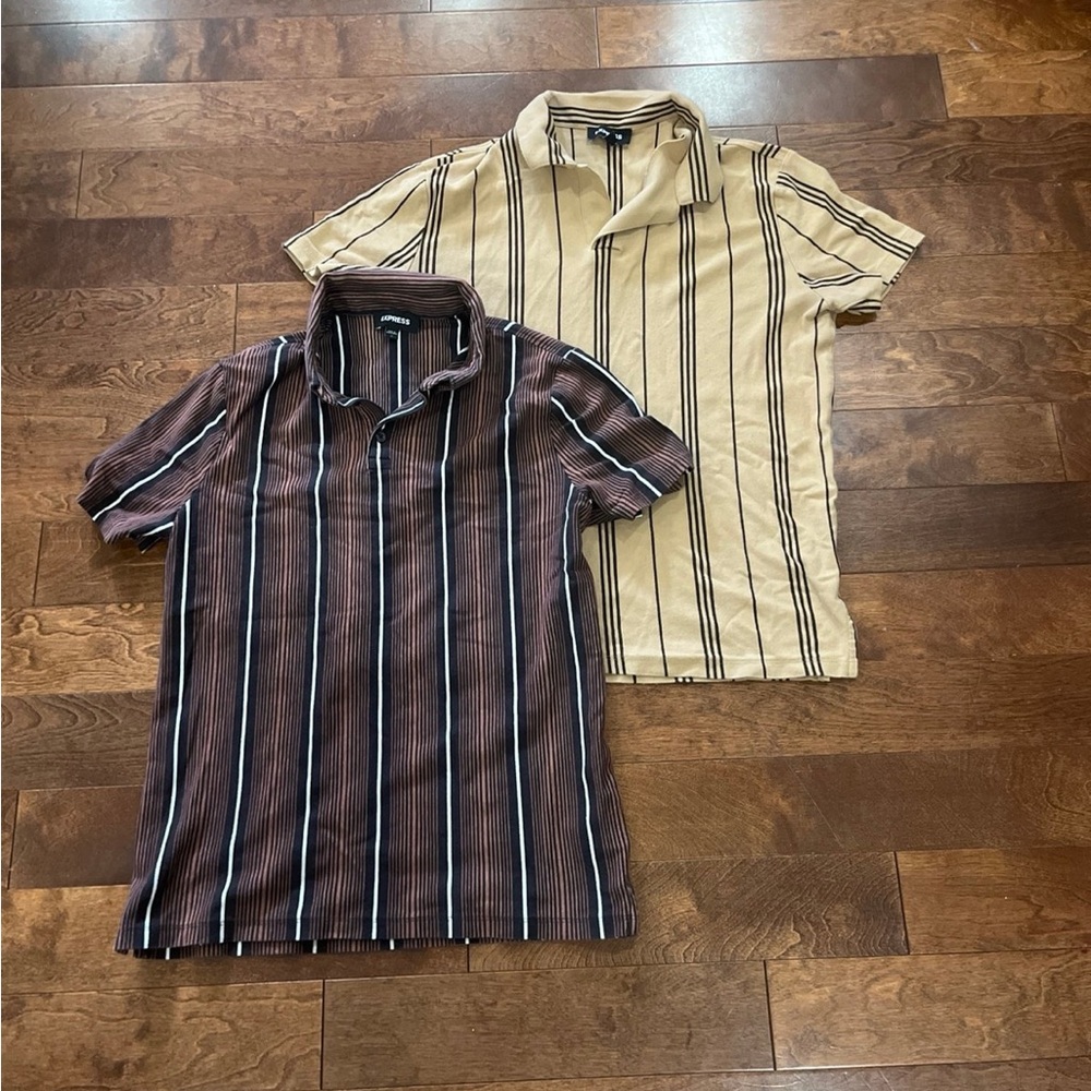 Bundle of 2: Vertical Line Polos (M)